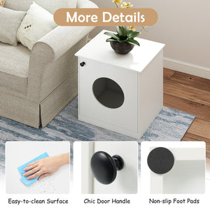 Modern Cat Litter Box Enclosure for Small to Large Cats-White