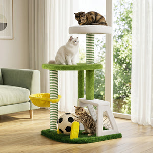 Modern Cat Tree for Indoor Kittens Multi-level Cat Tower with Perches-Green