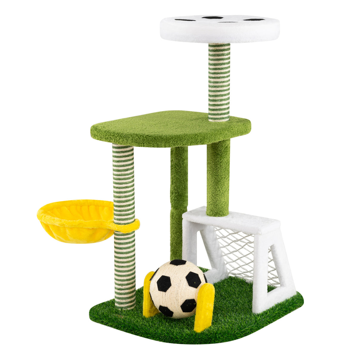 Modern Cat Tree for Indoor Kittens Multi-level Cat Tower with Perches-Green