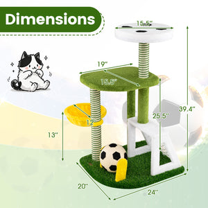 Modern Cat Tree for Indoor Kittens Multi-level Cat Tower with Perches-Green