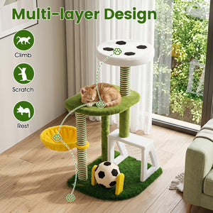 Modern Cat Tree for Indoor Kittens Multi-level Cat Tower with Perches-Green