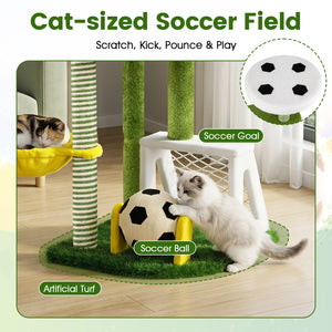 Modern Cat Tree for Indoor Kittens Multi-level Cat Tower with Perches-Green