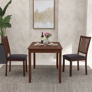 Upholstered Modern Dining Chair Set of 2 with Slanted High Backrest-Brown