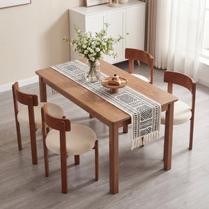 Modern Dining Chairs Set of 4 with Solid Rubber Wood Legs-Brown
