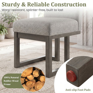 Modern Farmhouse Fabric Dining Chairs Set of 2 with 5.5" Thickened Padded Seat-Gray