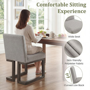 Modern Farmhouse Fabric Dining Chairs Set of 2 with 5.5" Thickened Padded Seat-Gray