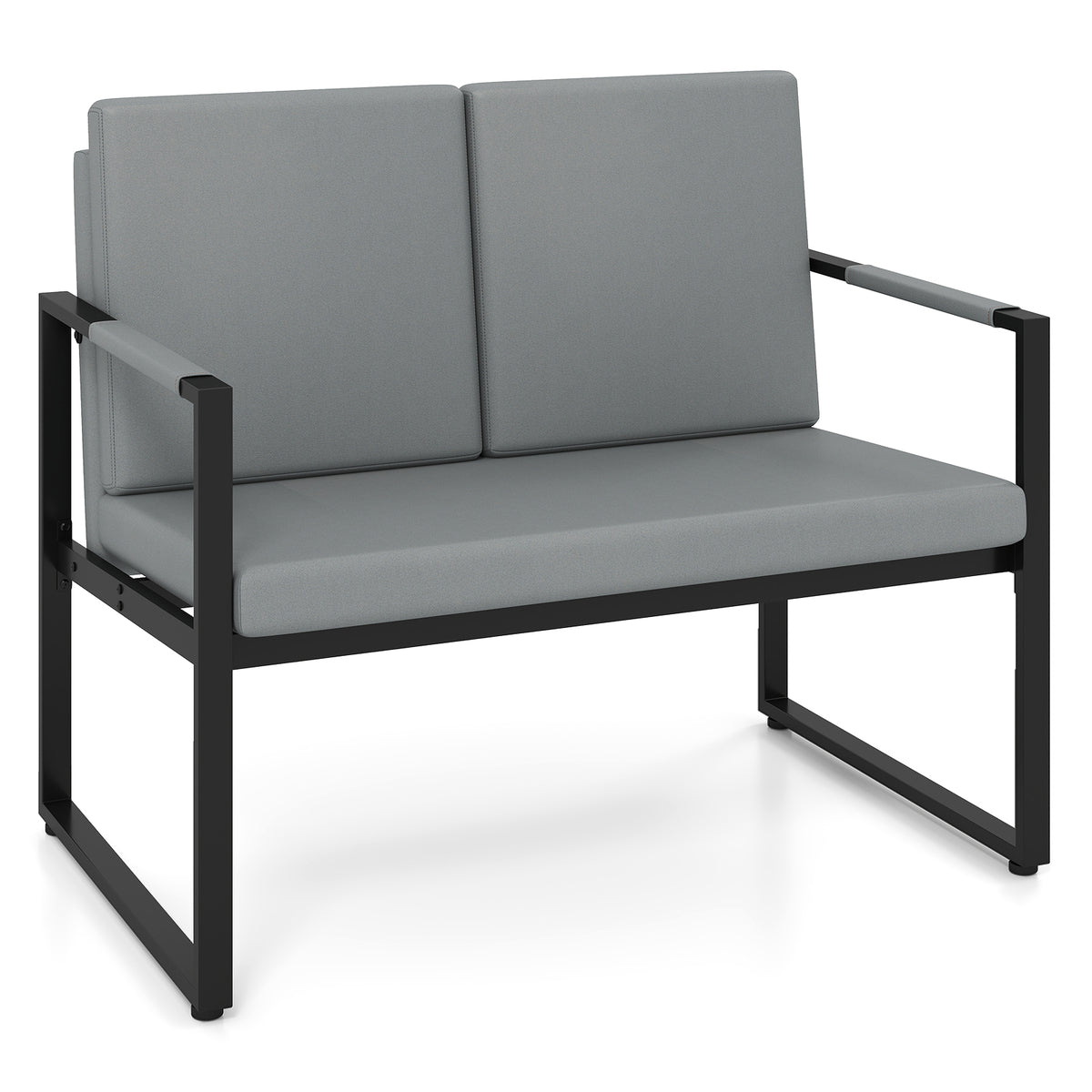 Modern Loveseat Sofa 2 Seater Small Couch-Gray