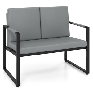 Modern Loveseat Sofa 2 Seater Small Couch-Gray