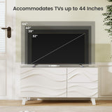 Modern Mid Century TV Stand  with Drawers for 44 Inch TV-White