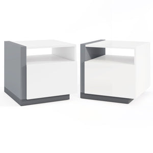 Modern Minimalist Nightstand with Drawer for Bedroom