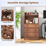 Modern Storage Dresser with Anti-toppling Device-Walnut