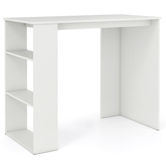Computer Desk with Bookshelf for Small Space-White