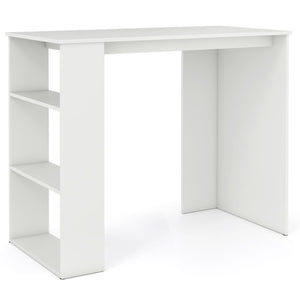 Computer Desk with Bookshelf for Small Space-White