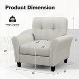 Modern Upholstered Accent Chair with Rubber Wood Legs-Beige