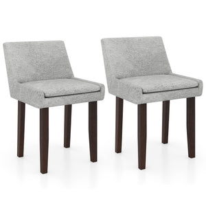 Modern Upholstered Fabric Side Leisure Chair Set of 2-Gray