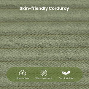 Modular Sectional Sofa Corduroy Upholstered L-shaped Sofa Couch with Deep Seats-Green