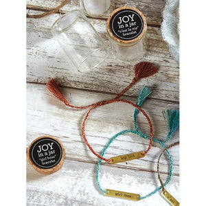 Girl Boss String Gold Bar Bracelet | In a Giftable Glass Jar with Cork Lid