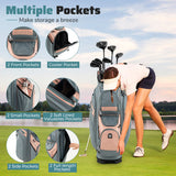 Molded Lock Top Golf Cart Bag with 14-Way Full Length Dividers and 11 Pockets-Orange