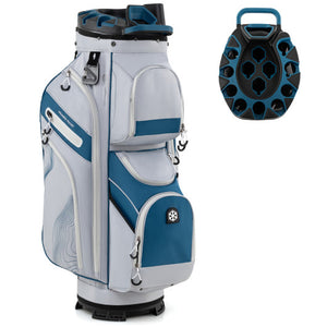 Molded Lock Top Golf Cart Bag with 14-Way Full Length Dividers and 11 Pockets-Navy
