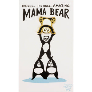 Mom Gift "Amazing Mama Bear" Panda Enamel Pin on Gift Card