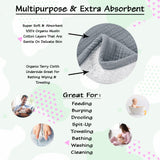 Baby Infant 100% Organic Muslin Cotton Burp & Wash Cloth 3 Pack