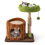 Multifunctional Cat Tree Cat Tower with Scratching Posts and Top Perch-Brown