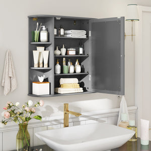 Multipurpose Mount Wall Mirror Bathroom Storage Cabinet-White