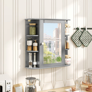 Multipurpose Mount Wall Mirror Bathroom Storage Cabinet-White