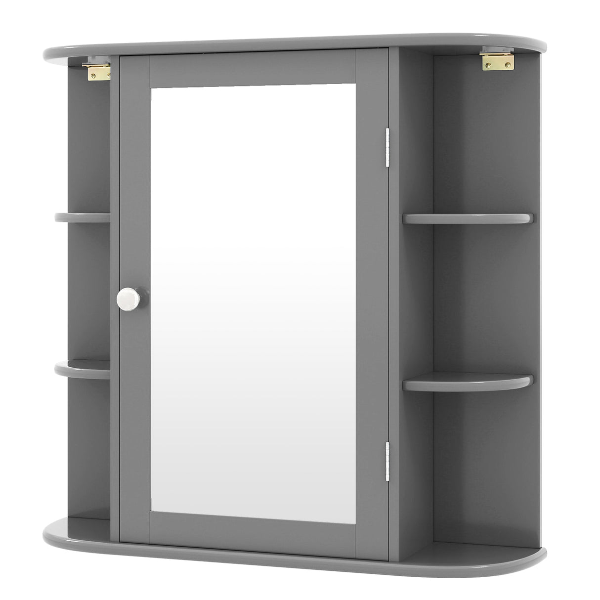 Multipurpose Mount Wall Mirror Bathroom Storage Cabinet-White