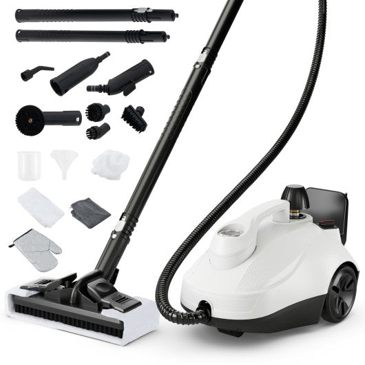 Multipurpose Steam Cleaner 1800W Portable Household Steamer with 61 oz Tank-Gray & White