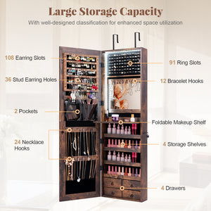 Multipurpose Storage Cabinet with 4 Drawers-Rustic Brown