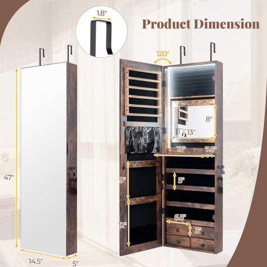 Multipurpose Storage Cabinet with 4 Drawers-Rustic Brown