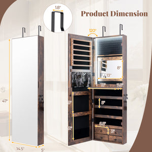 Multipurpose Storage Cabinet with 4 Drawers-Rustic Brown