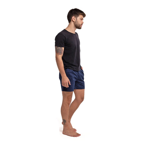 NAVY COTTON STRETCH SHORTS