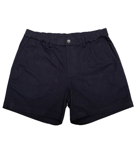 NAVY COTTON STRETCH SHORTS