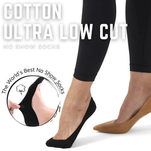 Soxbang Womens TRULY No Show Socks for Flats Heels Non Slip Cotton Ultra Low Cut Liner Socks(4-Black,8-9.5) 8-9.5 4-black