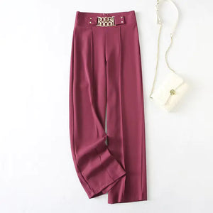 Elegant High-Waist Stretchy Wide-Leg Pants for Women