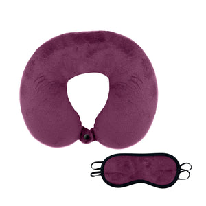 Memory Foam Travel Pillow with Sleep Mask by Pursonic