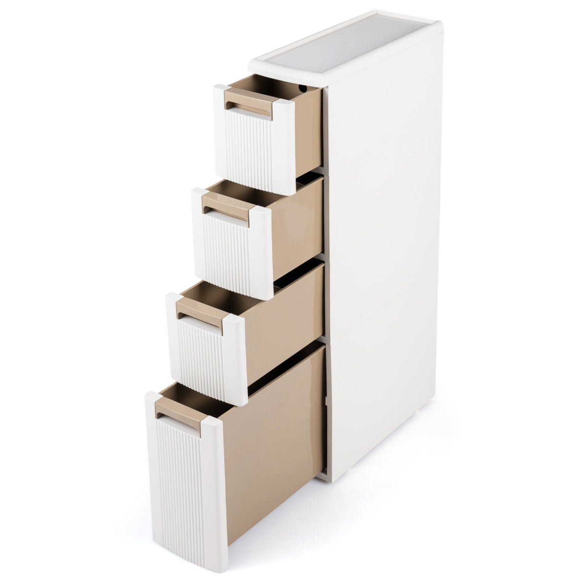 Narrow Storage Cabinet with Drawers and Removable Dividers-M