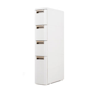 Narrow Storage Cabinet with Drawers and Removable Dividers-M