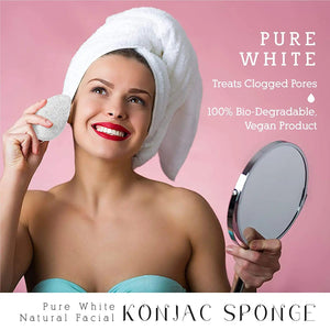 Natural Facial Konjac Sponge Duo Set by Pursonic