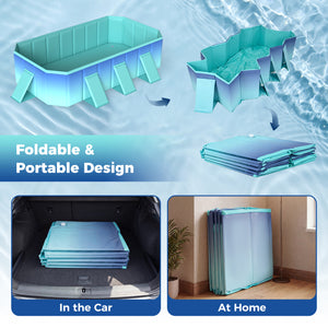 Non-Inflatable Swimming Pool Portable Around Ground Pool with 24 Wall Panels-Gradient