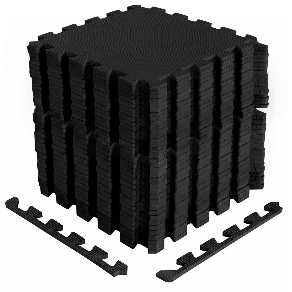 Non-Slip Protective Flooring for Living Room and Home Gym-Black