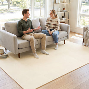 Non-Slip Protective Flooring for Living Room and Home Gym-Beige