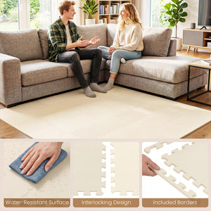 Non-Slip Protective Flooring for Living Room and Home Gym-Beige