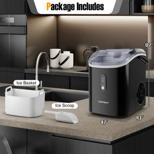 Nugget Countertop Ice Maker with Soft Chewable Pellet Ice-Black