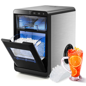 Nugget Ice Maker Countertop with Soft Chewable Pellet-Black