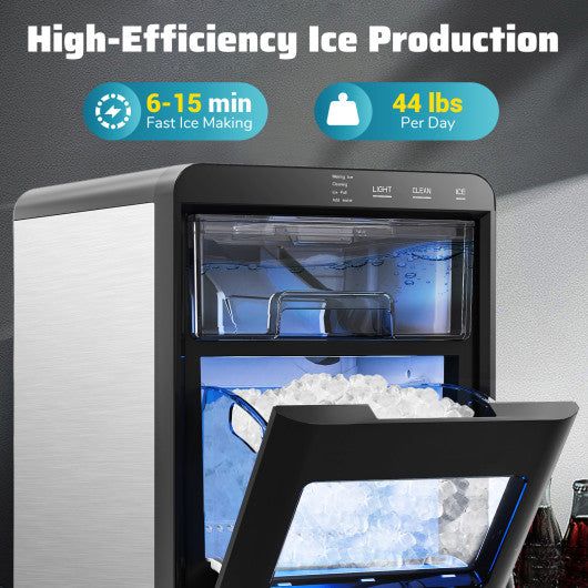 Nugget Ice Maker Countertop with Soft Chewable Pellet-Black
