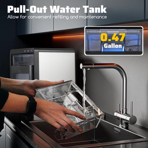 Nugget Ice Maker Countertop with Soft Chewable Pellet-Black