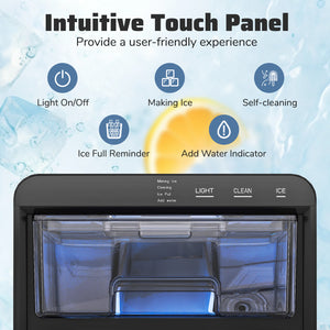 Nugget Ice Maker Countertop with Soft Chewable Pellet-Black